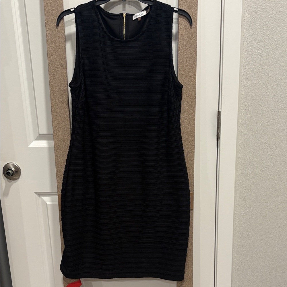 Calvin Klein Black Ribbed Mini Dress